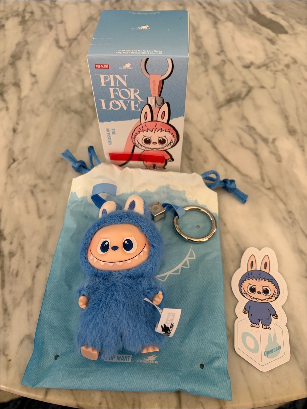 Pop Mart O Pin for Love Keychain Plush Pendant- Cute Collectible Accessory